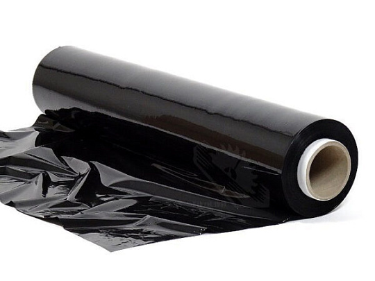 Стрейч-пленка черная 500 мм x 23 мкм, 2,5 кг, первичное сырье в Москве, Воронеже и Сочи